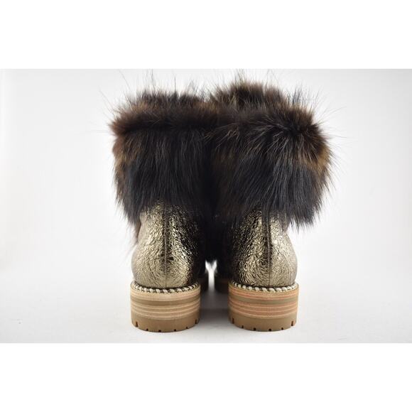 Christian Louboutin Fanny Flat Roche Fur Leather Lace Up Tie Combat Boot 35.5 - Picture 9 of 10